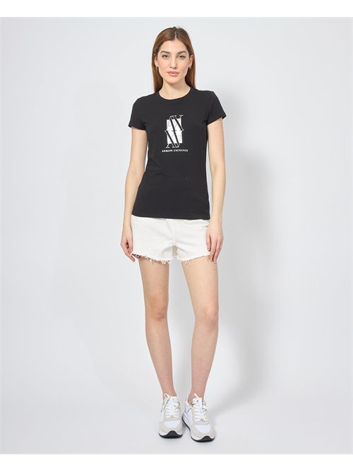 T-shirt donna AX con doppio logo rovesciato ARMANI EXCHANGE | XW000511-AF11929UC001